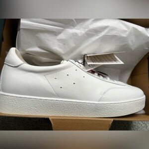 NWT. Zara Men's White Leather Uniform Sneakers. Size 12